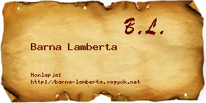 Barna Lamberta névjegykártya